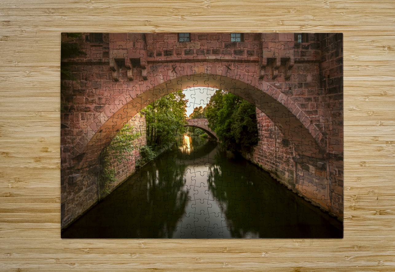Nuremburg Two Medieval River Bridge Arches Norma Brandsberg Photography Puzzle printing