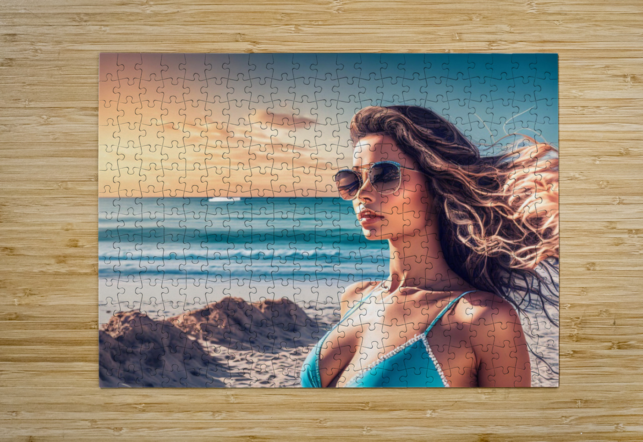 girl at beach Luciano Puzzle printing
