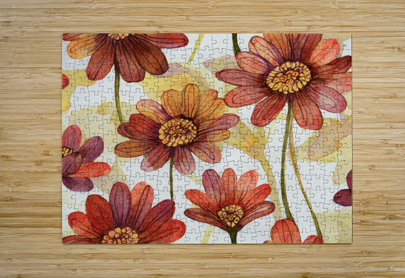 Abstract Flowers Thea Menagh Puzzle printing