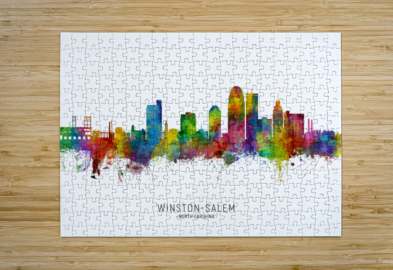 Winston-Salem North Carolina Skyline Michael Tompsett Puzzle printing