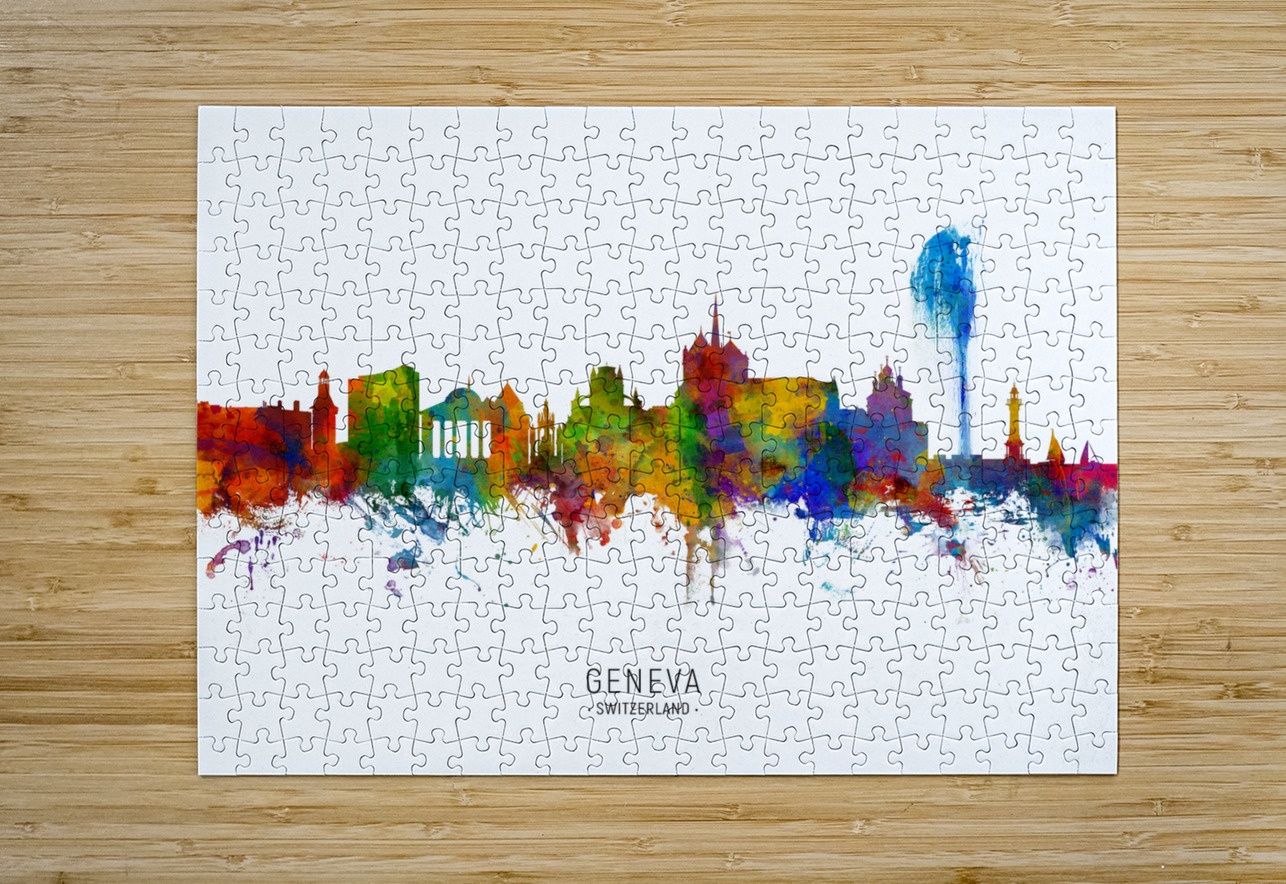 Geneva Switzerland Skyline Michael Tompsett Puzzle printing