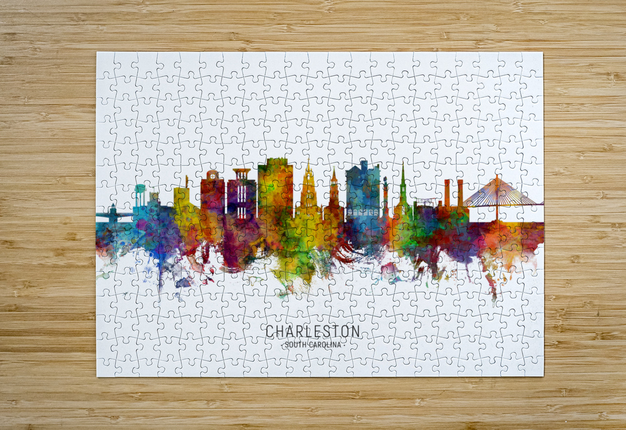 Charleston South Carolina Skyline Michael Tompsett Puzzle printing