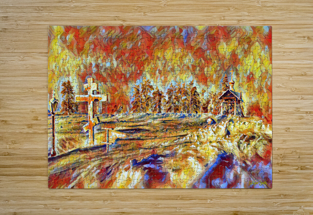 church snow impressionist From Above Gallery Puzzle printing