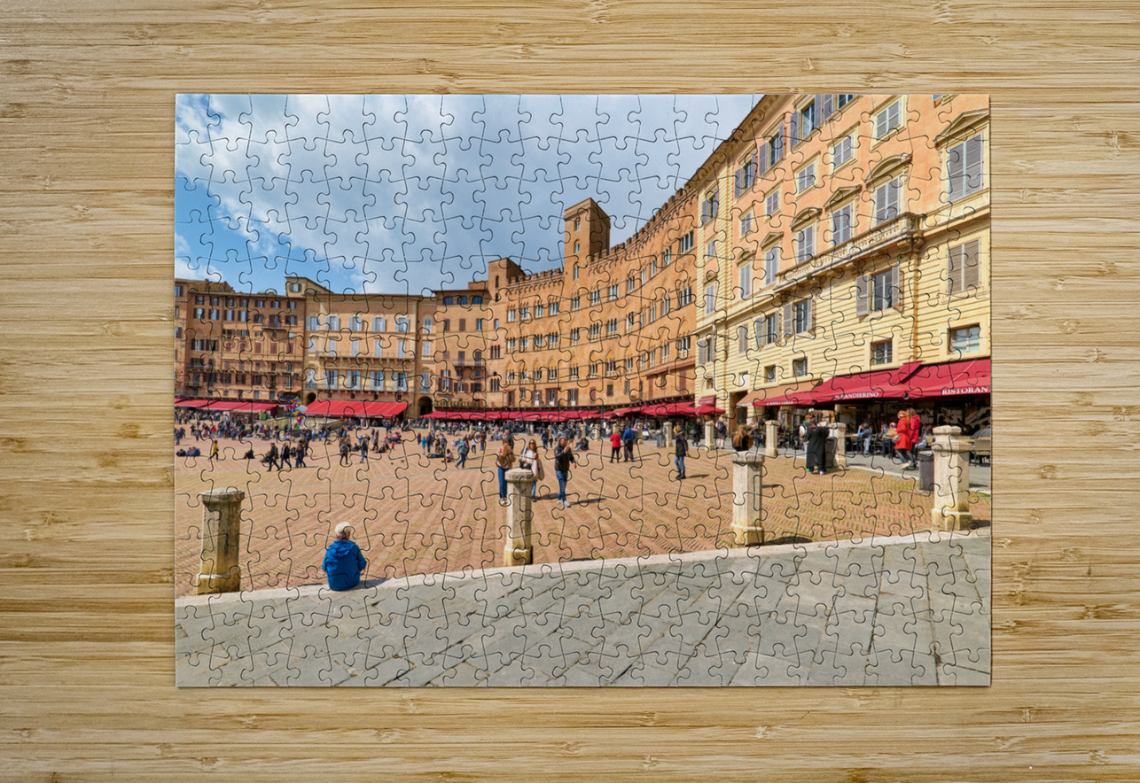 Siena Tuscany Italy. Restaurants in Piazza del Campo Marco Brivio Puzzle printing