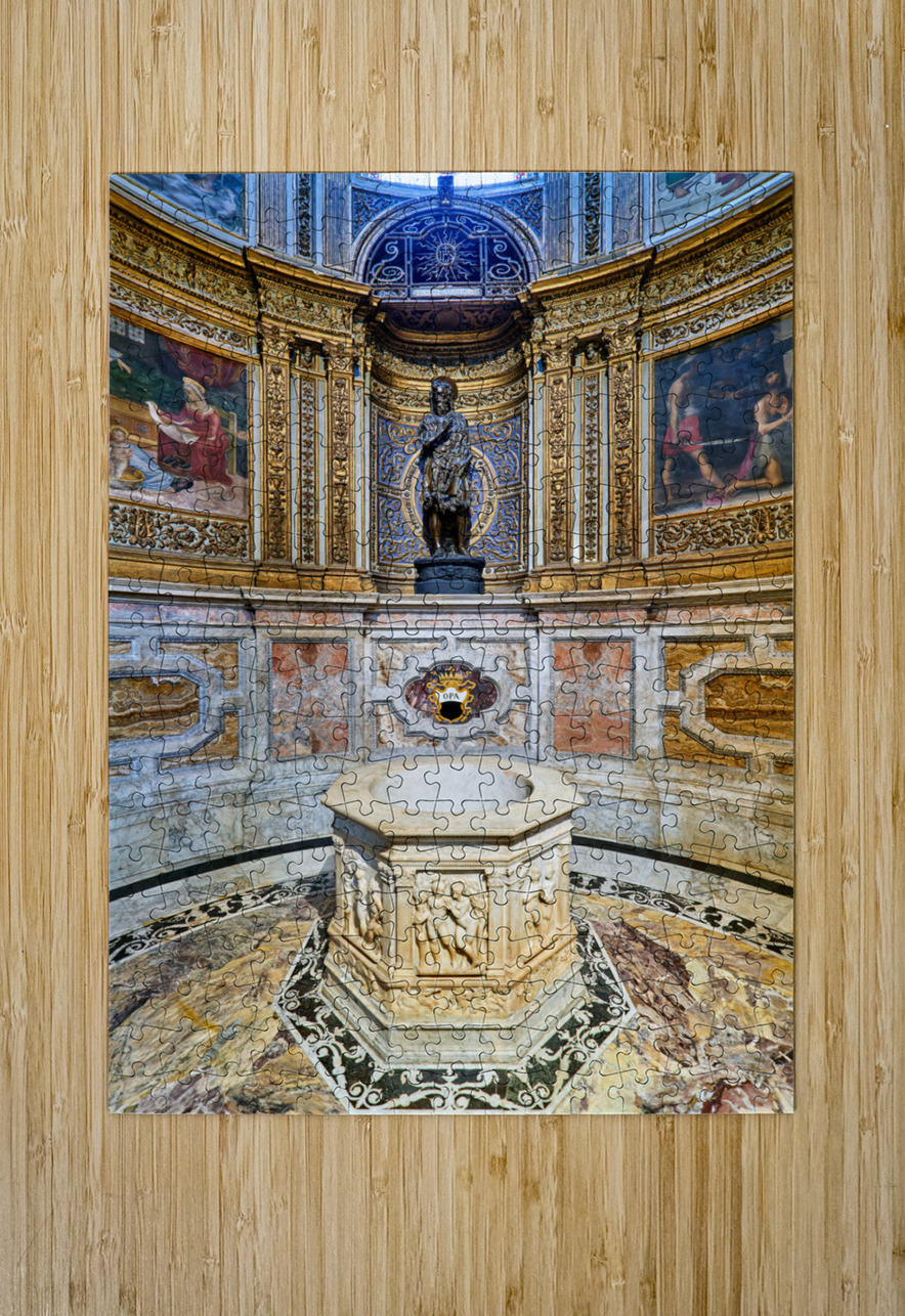 Siena Tuscany Italy. The Cathedral. Statue of San Giovanni Battista by Donatello di Siena Marco Brivio Puzzle printing