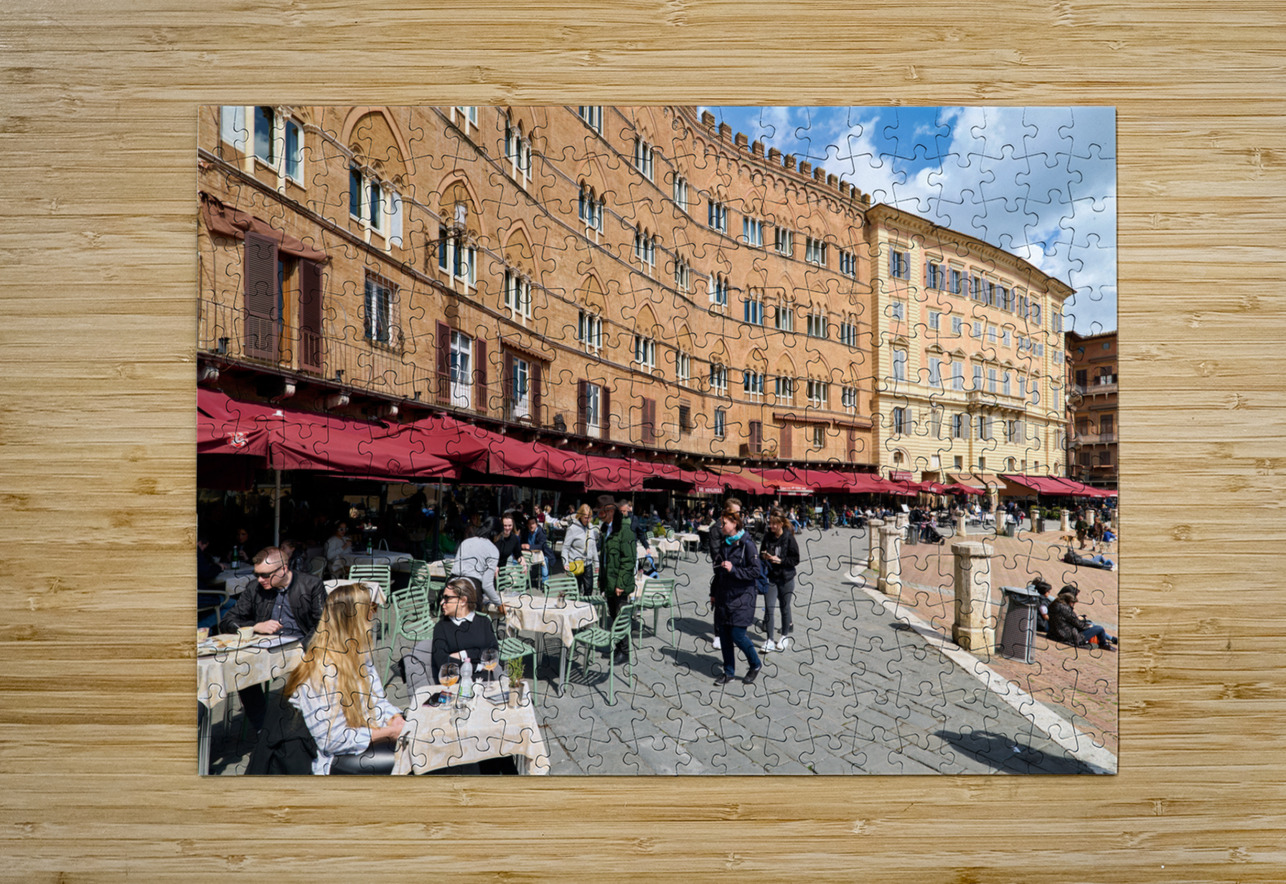 Siena Tuscany Italy. Restaurants in Piazza del Campo Marco Brivio Puzzle printing