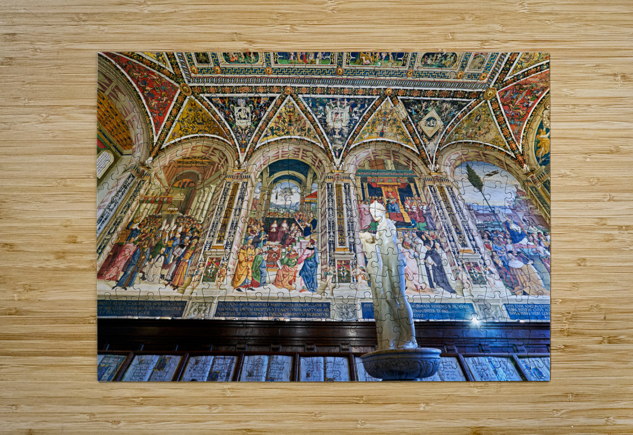 Siena Tuscany Italy. The Cathedral. Piccolomini Library with frescoes by Pinturicchio Marco Brivio Puzzle printing