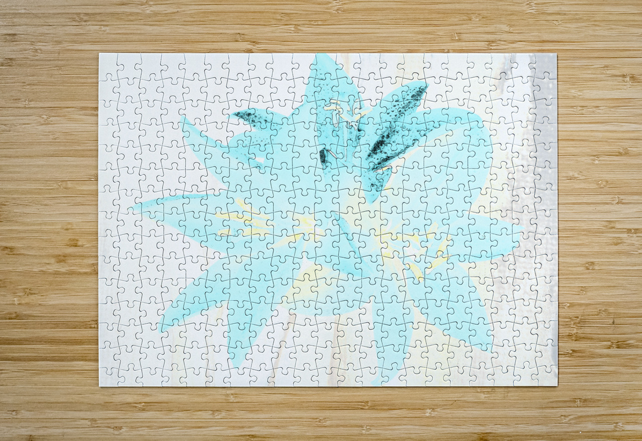 Abstract  Distressed Trio of Lime Lilies Catriona Roberts Nature Photography and Designs Puzzle printing