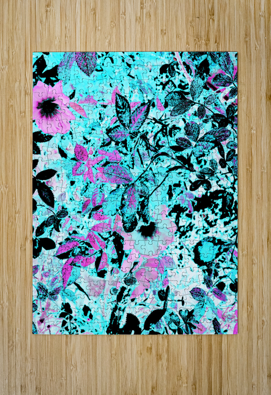 Cyan and Pink Scottish Highlands Garden Catriona Roberts Nature Photography and Designs Puzzle printing