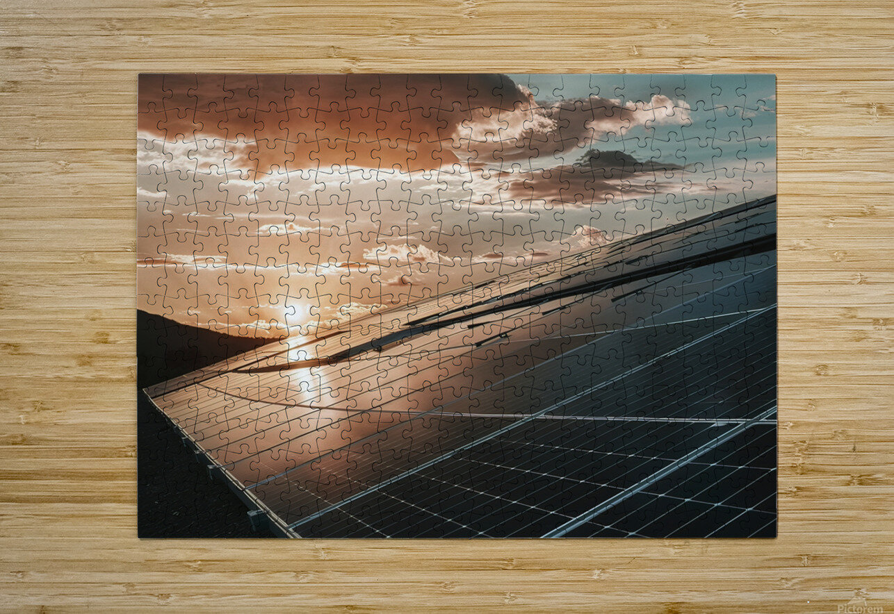 view of a solar photovoltaic cell panels under su juverdeanu Puzzle printing
