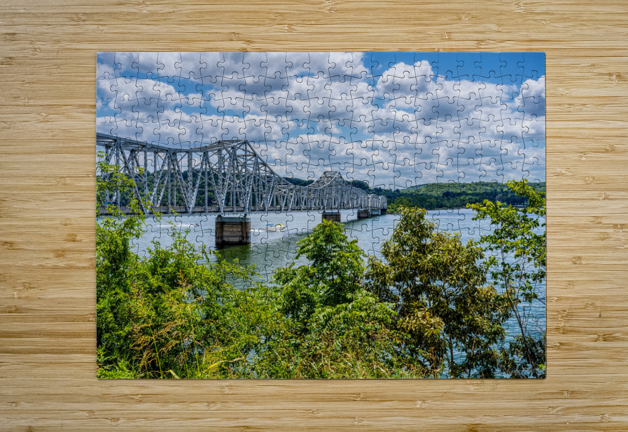 Boats Under Kimberling City Bridge Jennifer White Puzzle printing
