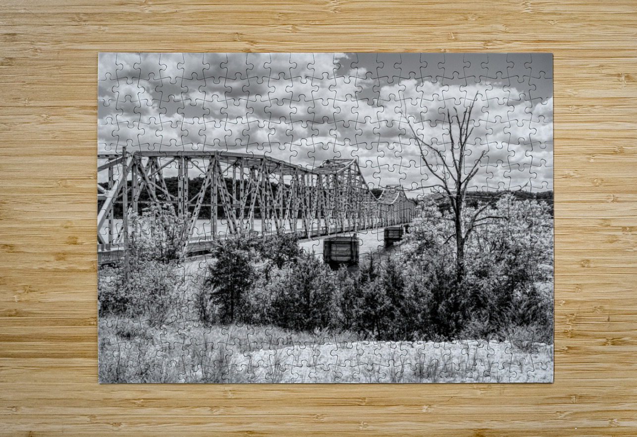 Kimberling City Bridge Missouri Grayscale Jennifer White Puzzle printing