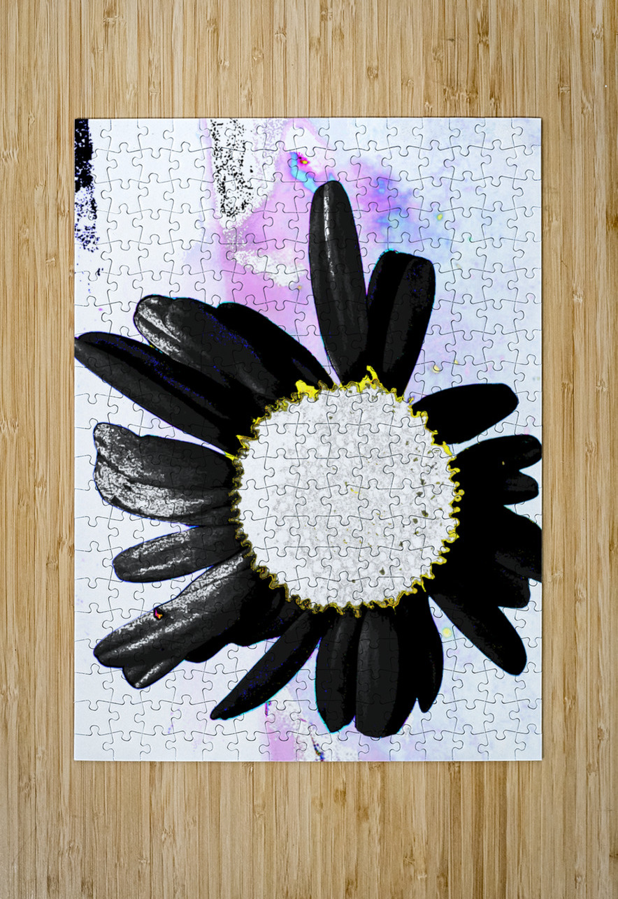 Abstract Daisy with Black Petals  Catriona Roberts Nature Photography and Designs Puzzle printing