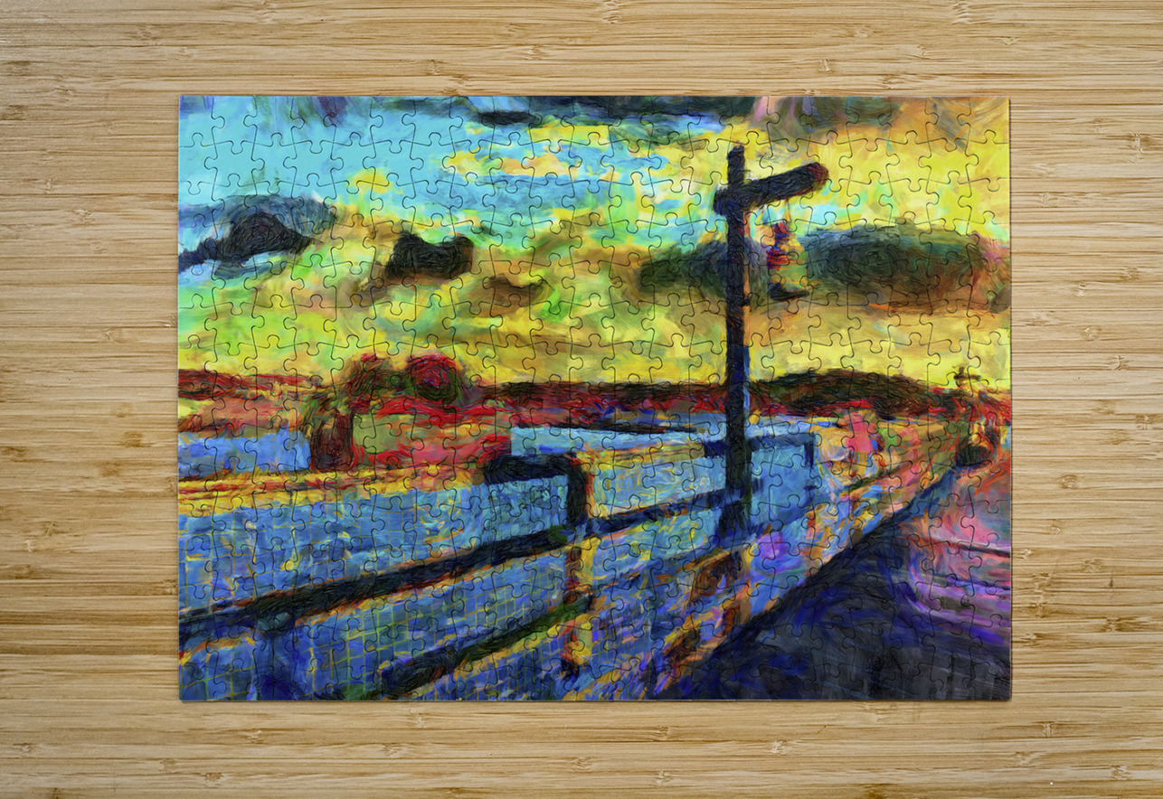 Pier in Maine DAP Neo Raphaelites upscalled Images By Jon Evan Puzzle printing