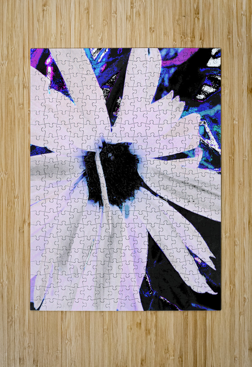 Abstract Daisy Flower in White Catriona Roberts Nature Photography and Designs Puzzle printing