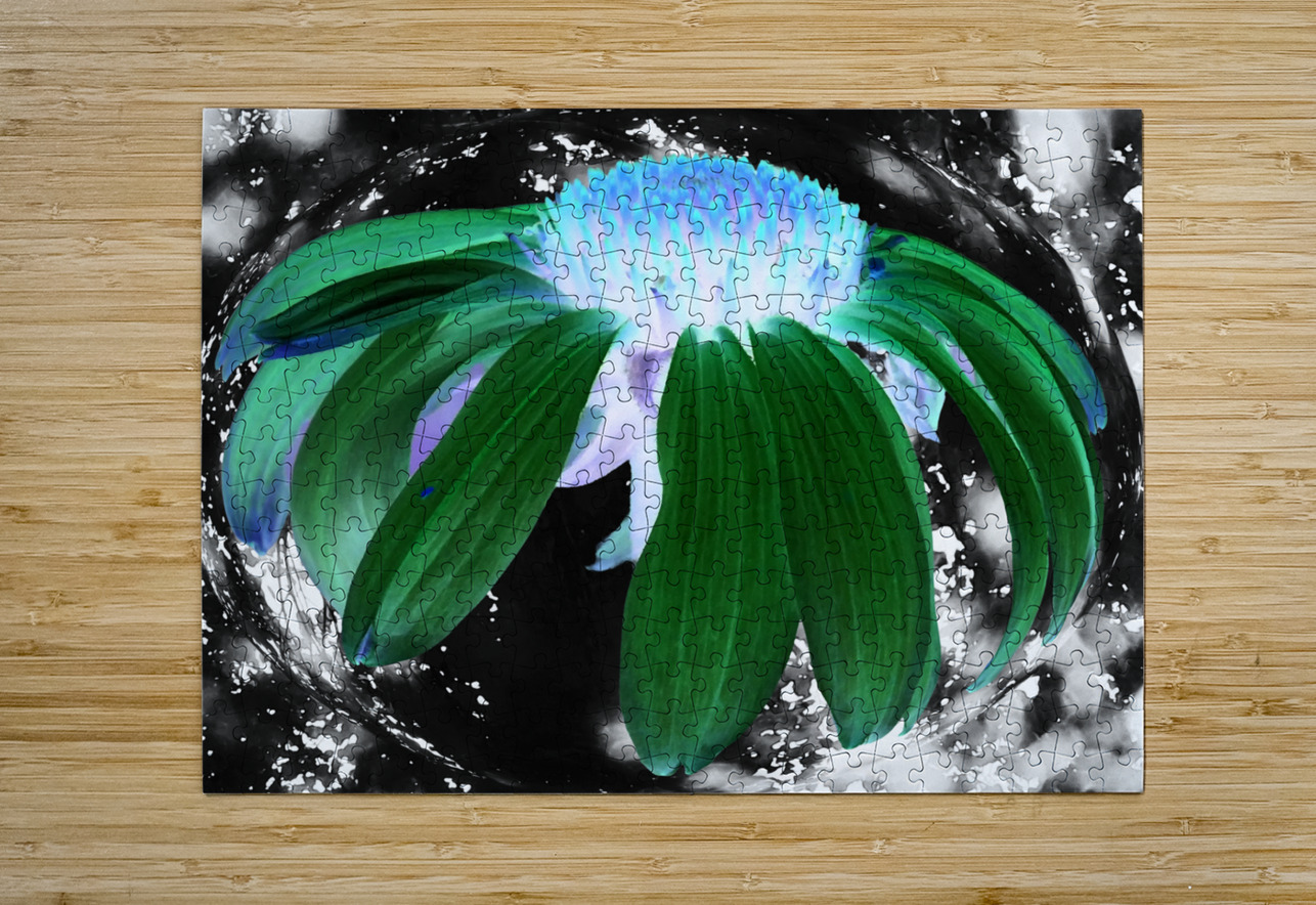  Abstract Green Cone Flower Catriona Roberts Nature Photography and Designs Puzzle printing