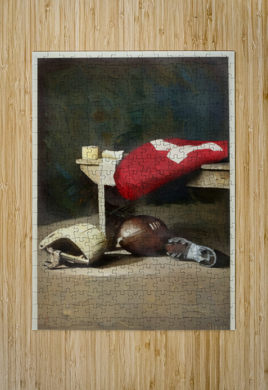 1920s Nebraska Football Locker Room Art Row One Brand Puzzle printing