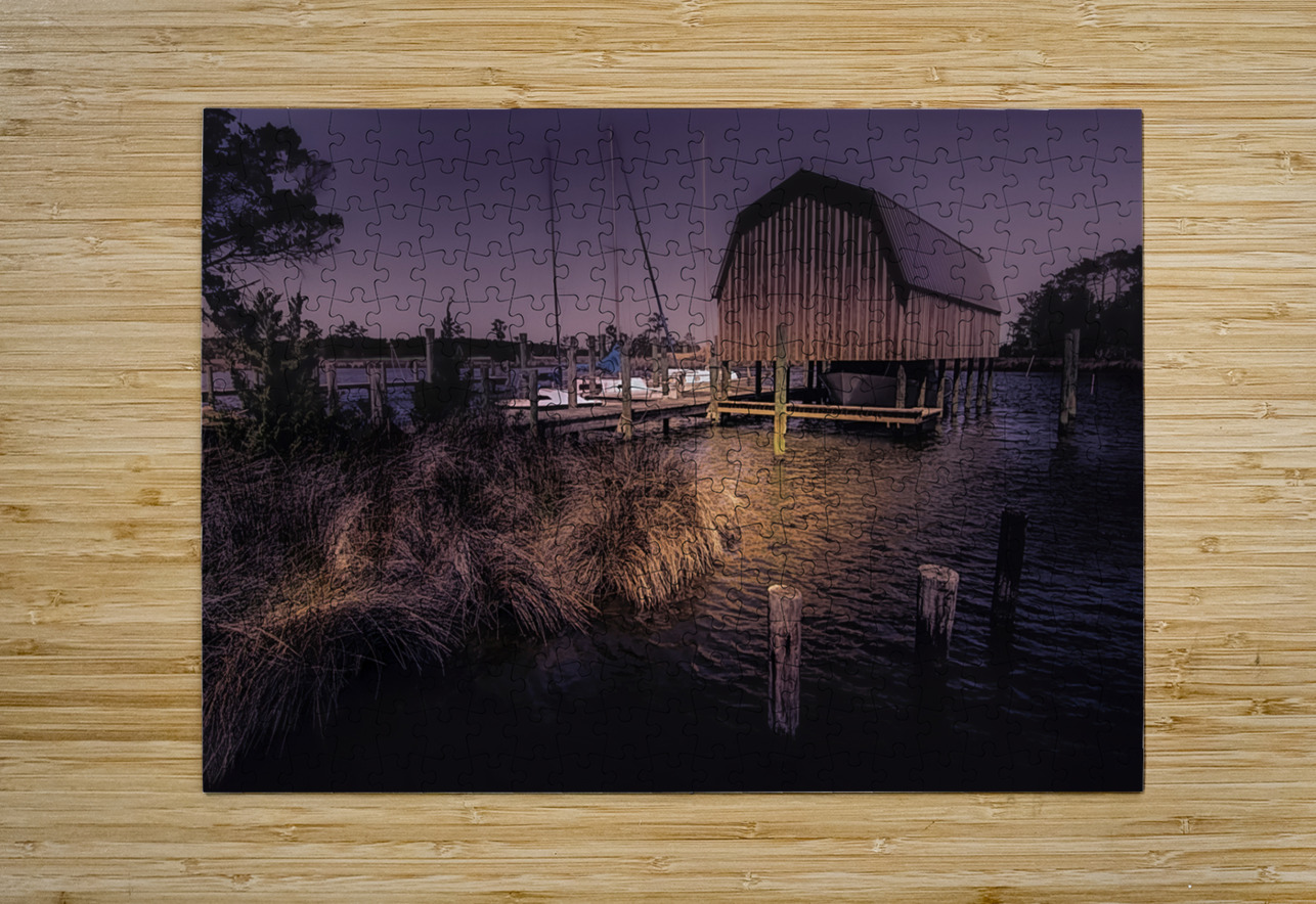 Roanoke Island Boathouse Norma Brandsberg Photography Puzzle printing