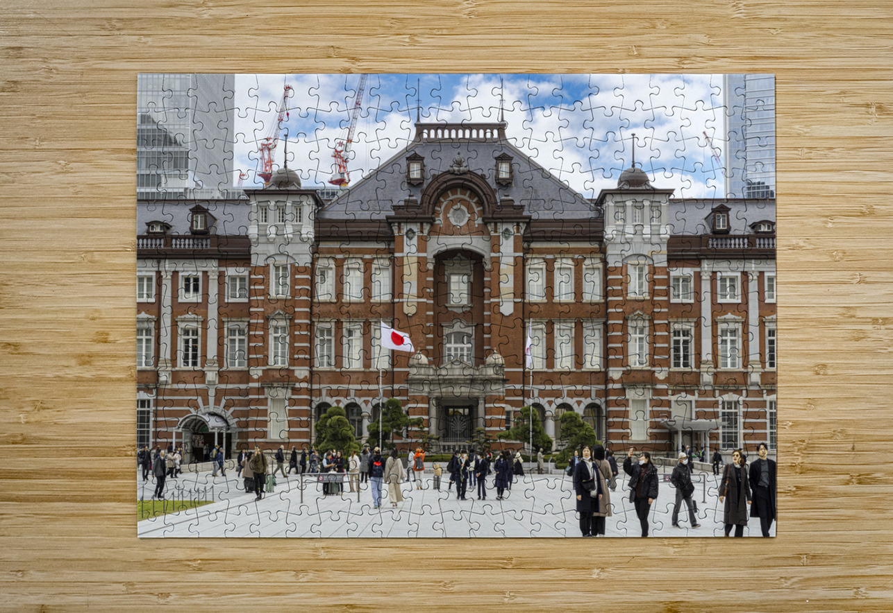 Tourists walking in front of tokyo station marunouchi  Gualtiero Boffi Puzzle printing
