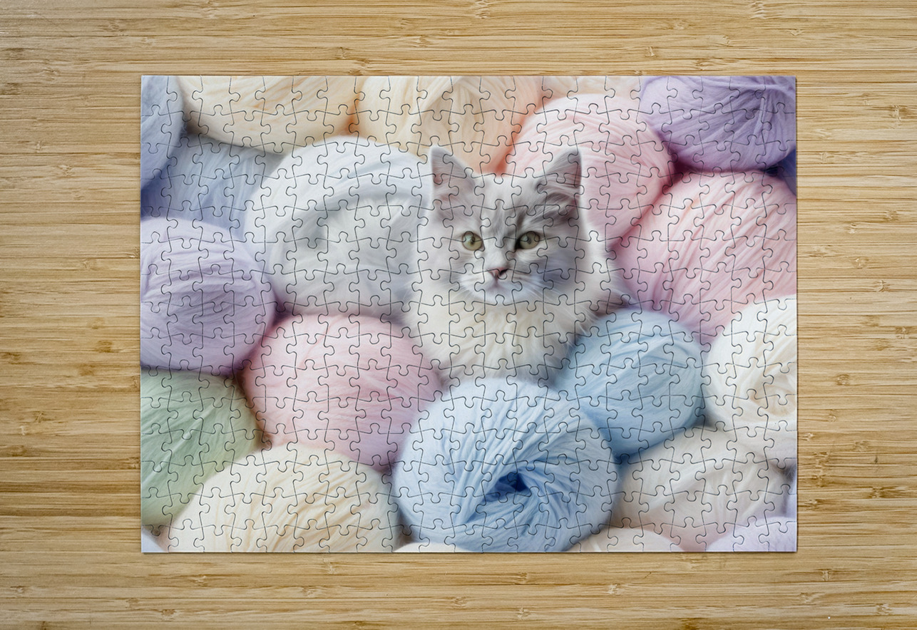 Kitten in Balls of Soft Angora  Thea Menagh Puzzle printing