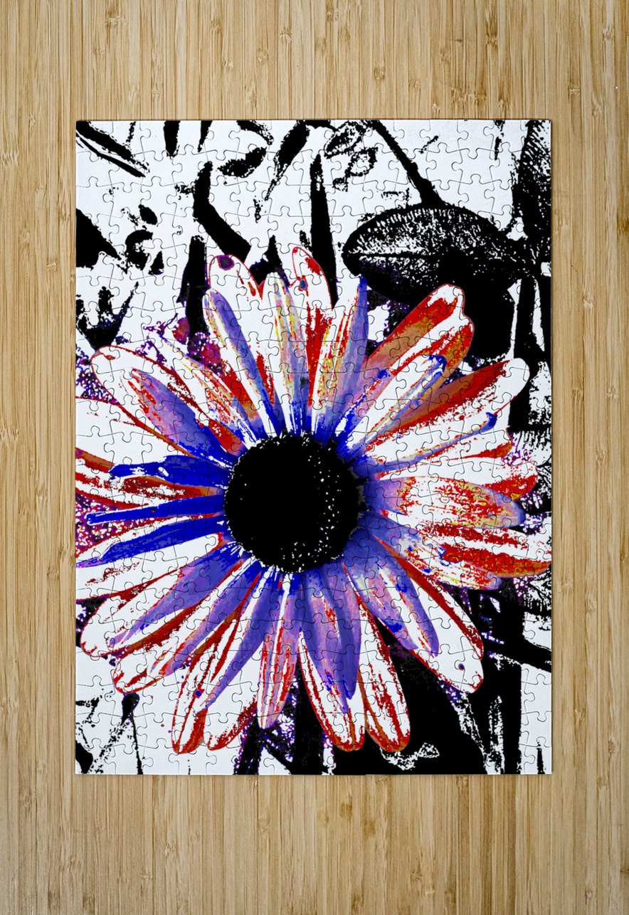 Abstract Vibrant Contrasting Daisy Flower Catriona Roberts Nature Photography and Designs Puzzle printing