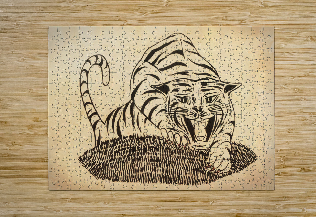 1960s Tiger Art Row One Brand Puzzle printing