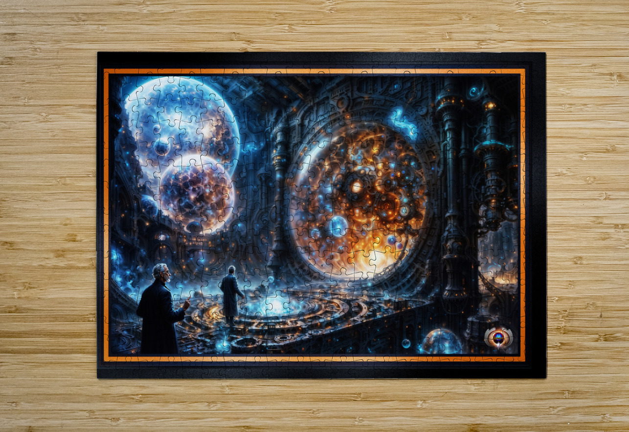 Belsuvius Observatory View Of The Celestial Realm Of The Orbs of Ostephan Awe-Inspiring AI Concept Art by Xzendor7 xzendor7 Puzzle printing