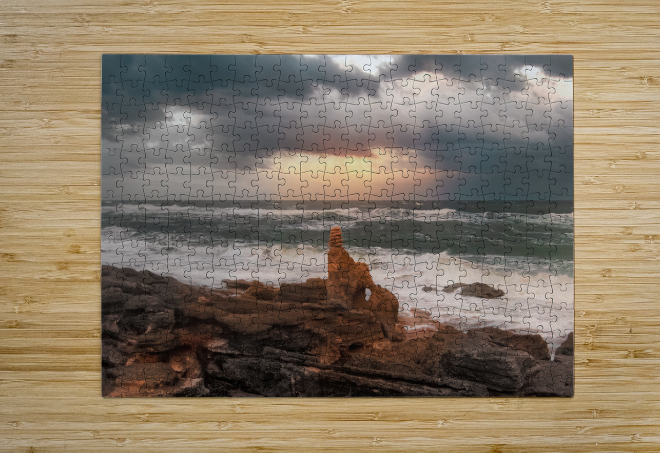 Florida Palm Coast Cochina Sunset Cairn Norma Brandsberg Photography Puzzle printing