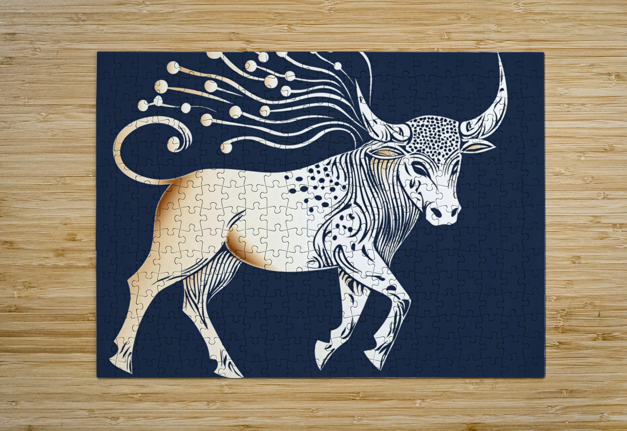 Signs of the Zodiac Taurus the Bull Travelling Light Puzzle printing