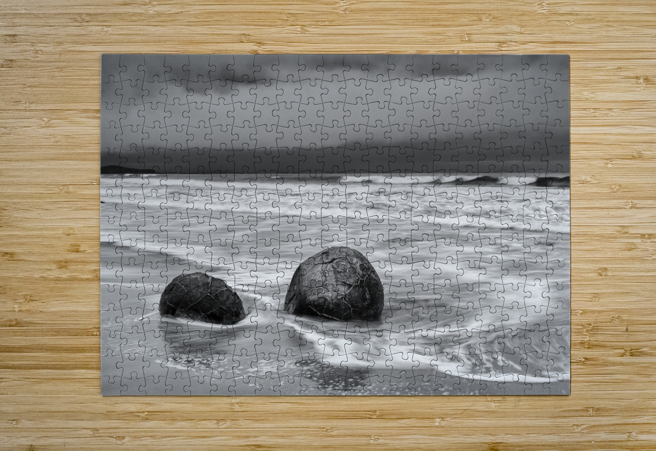 Moeraki Boulders and Waves Travelling Light Puzzle printing