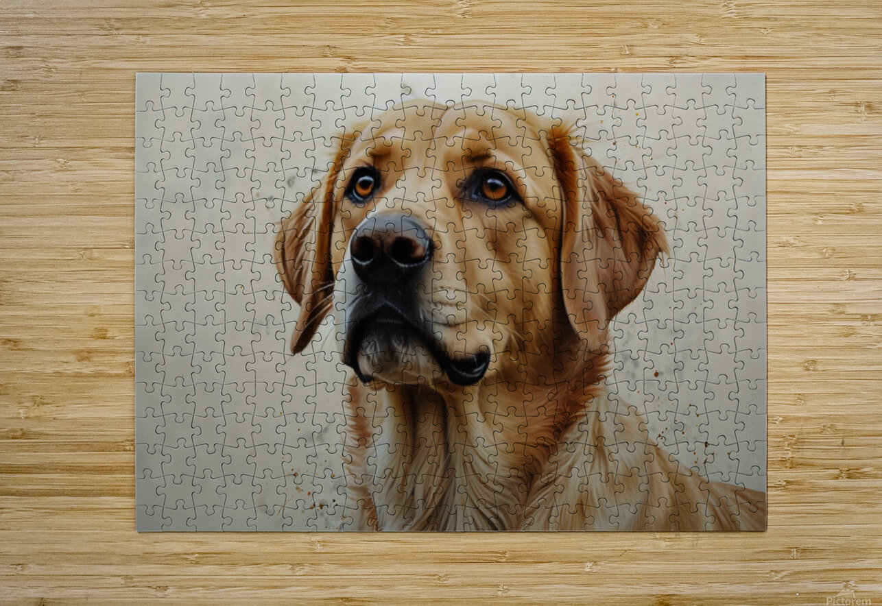 Golden Labrador Watercolor Art – Perfect Gift for Dog Lovers and Pet Owners Wall Martique Puzzle printing