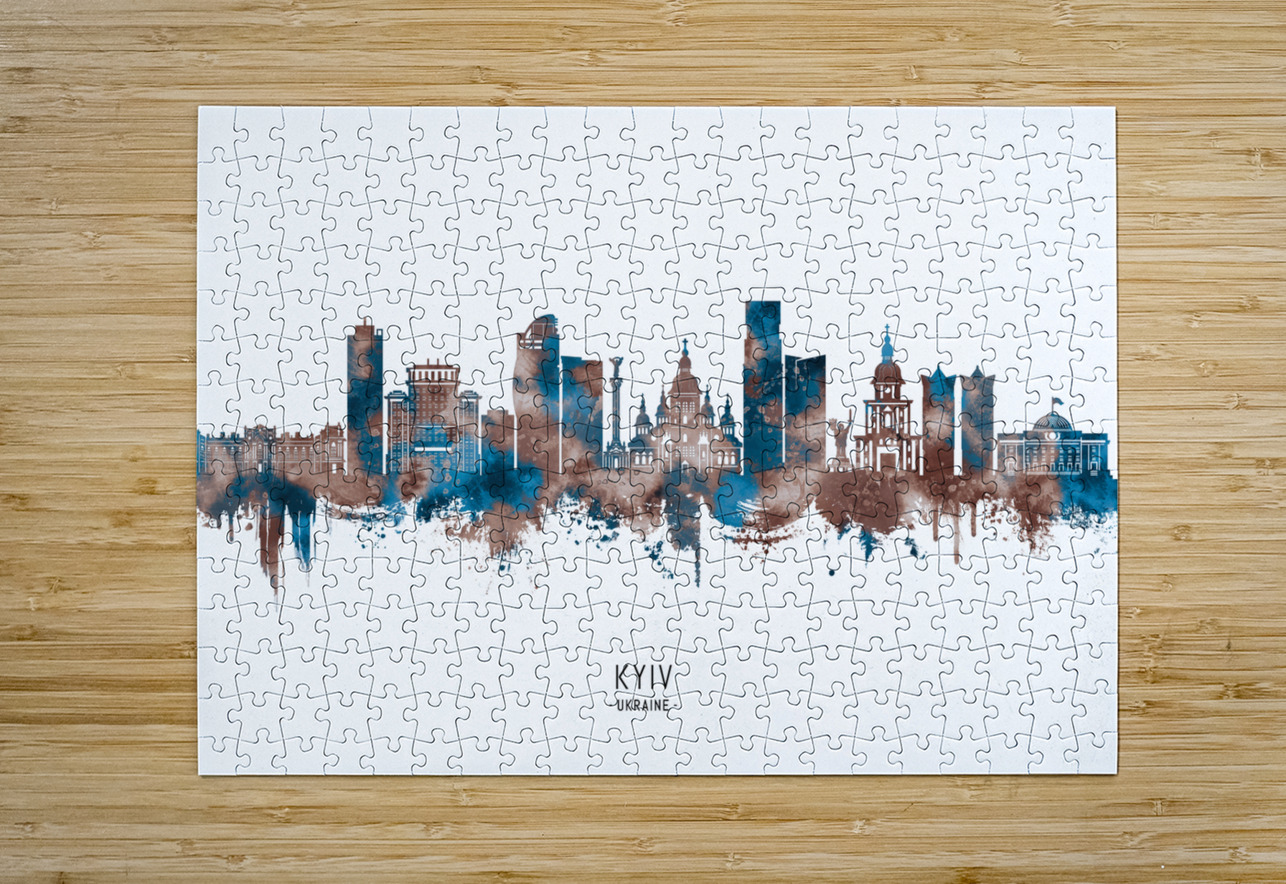 Kyiv Ukraine Skyline Sepia Towseef Dar Puzzle printing