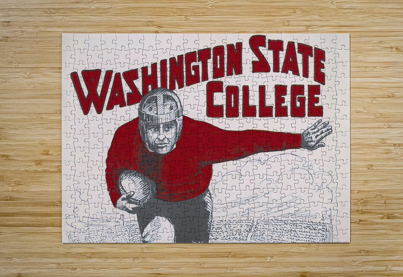 vintage washington state college football art Row One Brand Puzzle printing