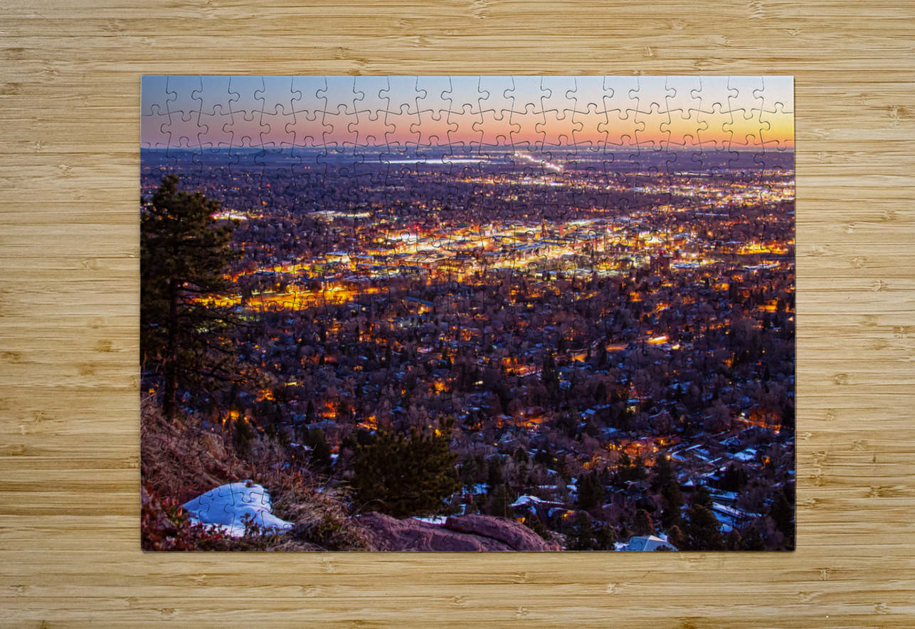 City Of Boulder Colorado Downtown Scenic Sunrise View   Bo Insogna Puzzle printing
