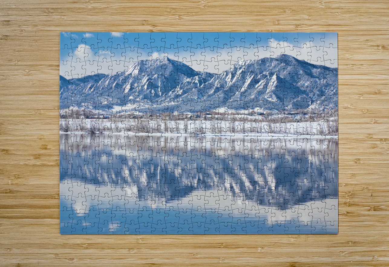 Boulder Reservoir Flatirons Reflections Boulder Colorado Bo Insogna Puzzle printing