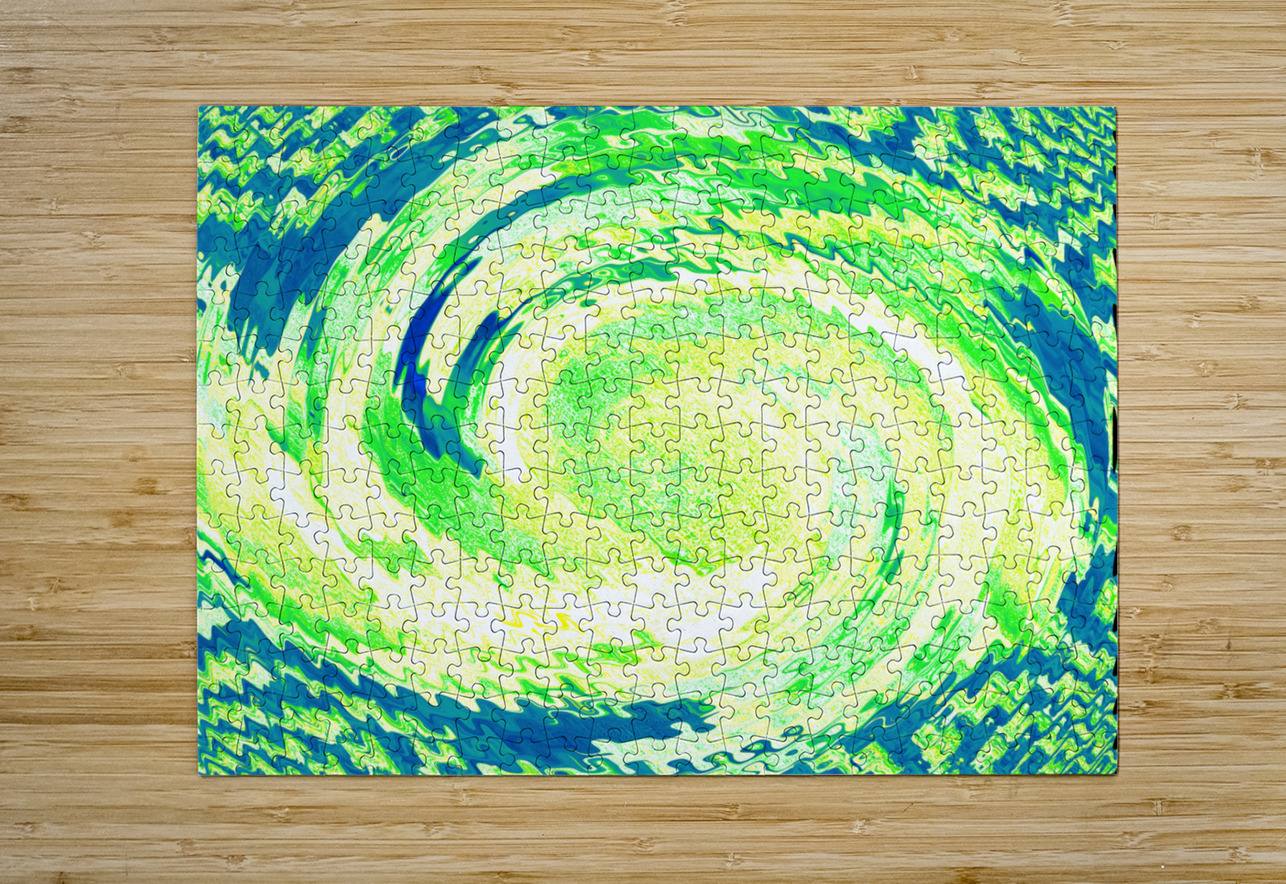 Abstract Lilies Swirl in Green and Blue  Catriona Roberts Nature Photography and Designs Puzzle printing