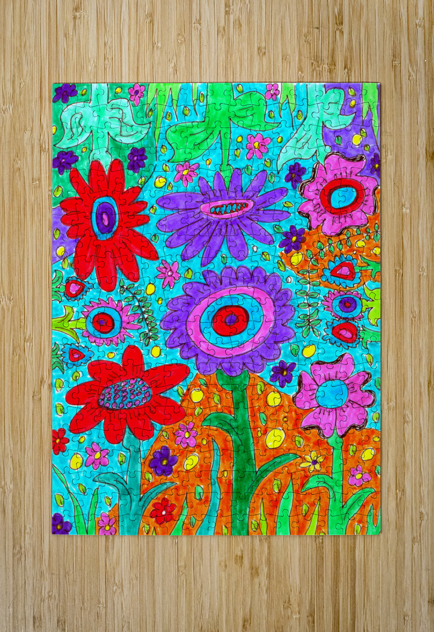 Abstract Flowers on a Coloured Background Catriona Roberts Nature Photography and Designs Puzzle printing