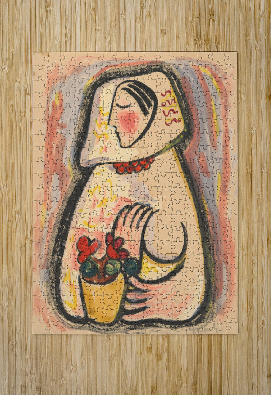 Girl with a basket of flowers [1937–1938] by Mikuláš Galanda [1895–1938] MyCozyFineArt Puzzle printing