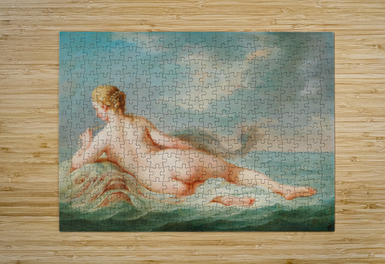 A Naiad lying upon a dolphin by Jacques Charlier [1720–1790] MyCozyFineArt Puzzle printing