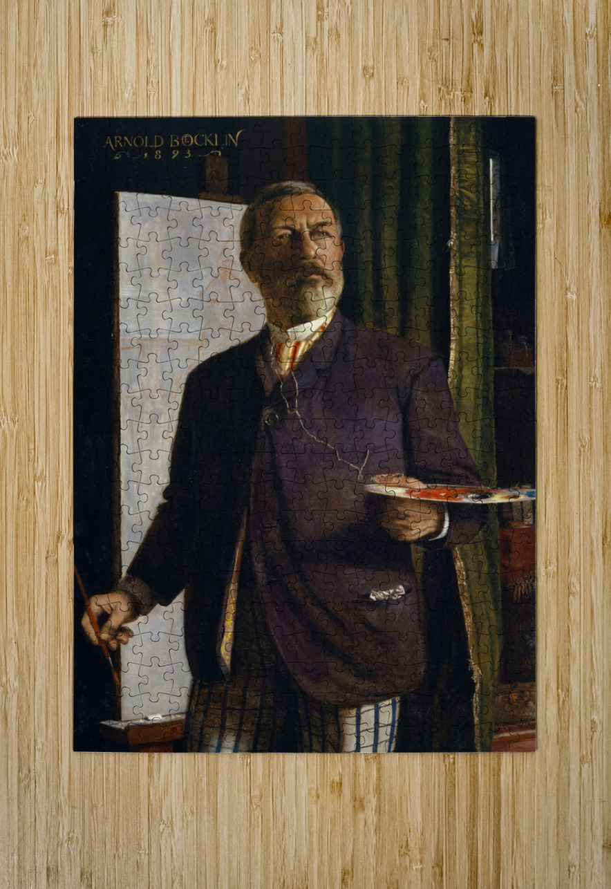 Self–Portrait in the Studio [1893] by Arnold Böcklin [1827–1901] MyCozyFineArt Puzzle printing