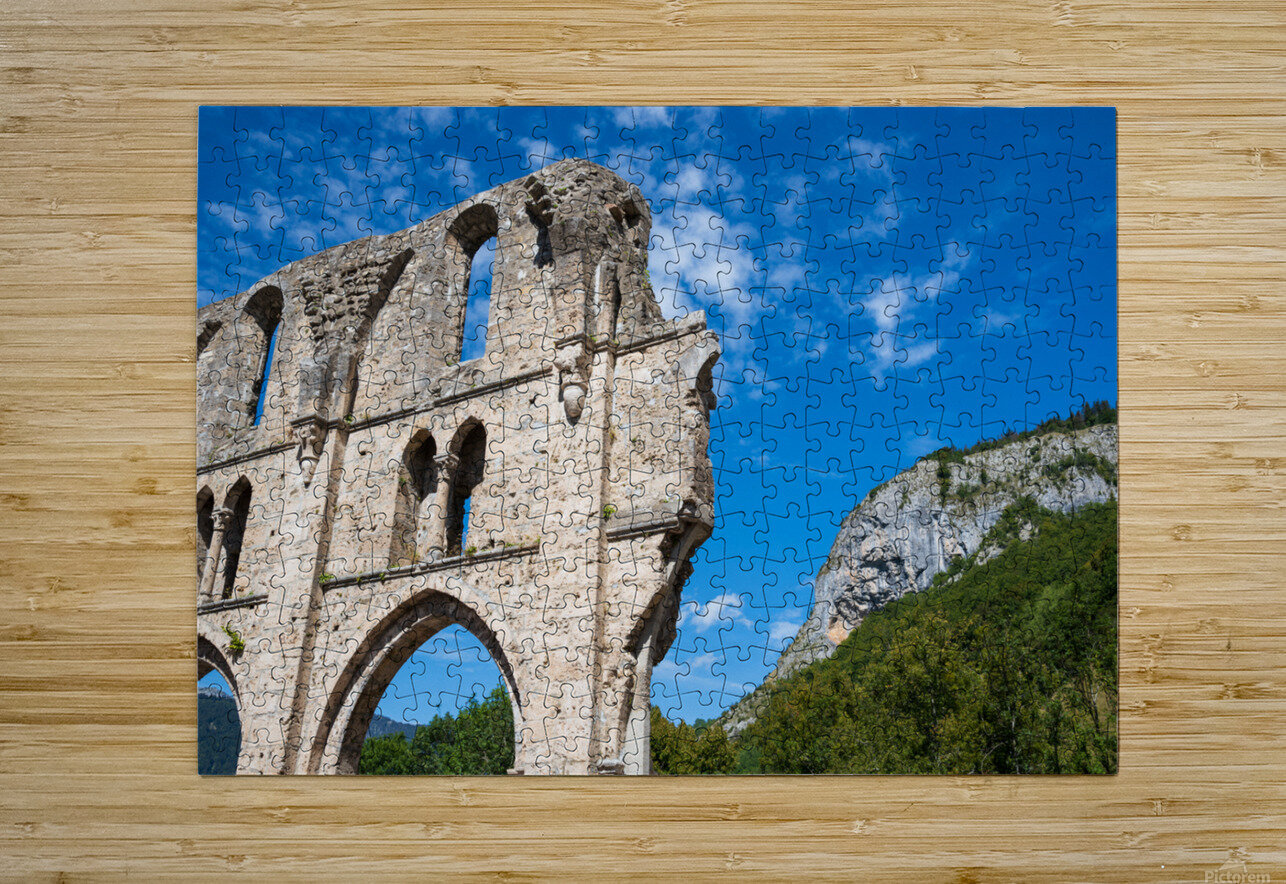 Ruins of Aulps Abbey in Alps Elena Dijour Puzzle printing