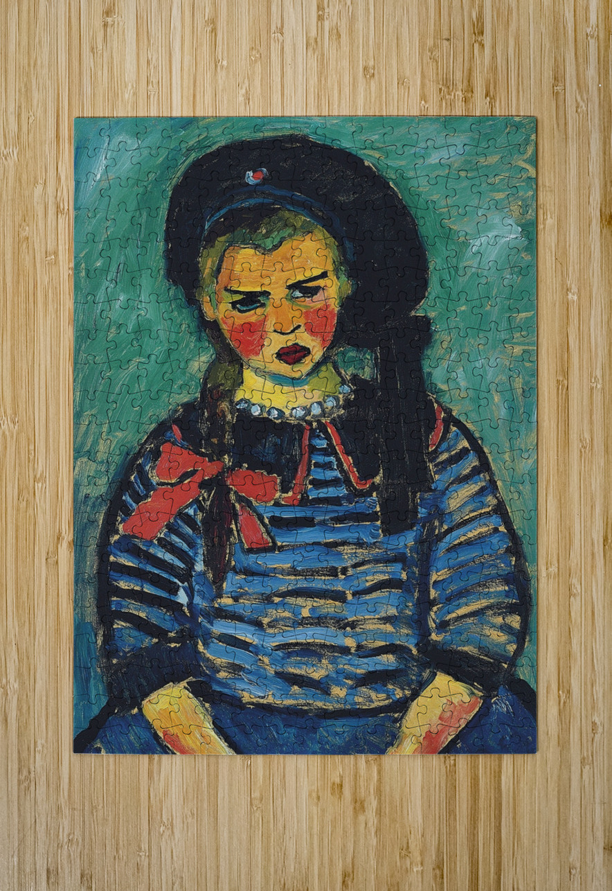 Girl With Red Ribbon [1911] by Alexej von Jawlensky [1864–1941] MyCozyFineArt Puzzle printing