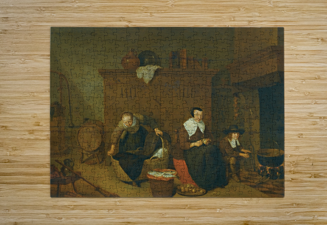 An Interior With a Woman Peeling Turnips by Quirijn Van Brekelenkam [1622–1669] MyCozyFineArt Puzzle printing