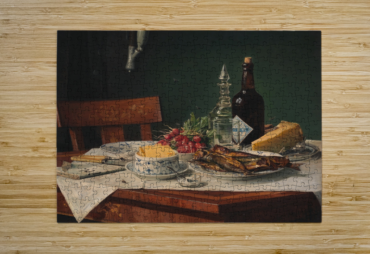 Et Frokostbord [1884] by Oluf August Hermansen [1849–1897] MyCozyFineArt Puzzle printing