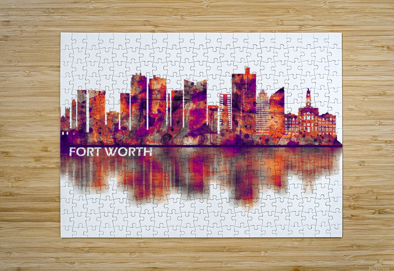 Fort Worth Texas Skyline Towseef Dar Puzzle printing