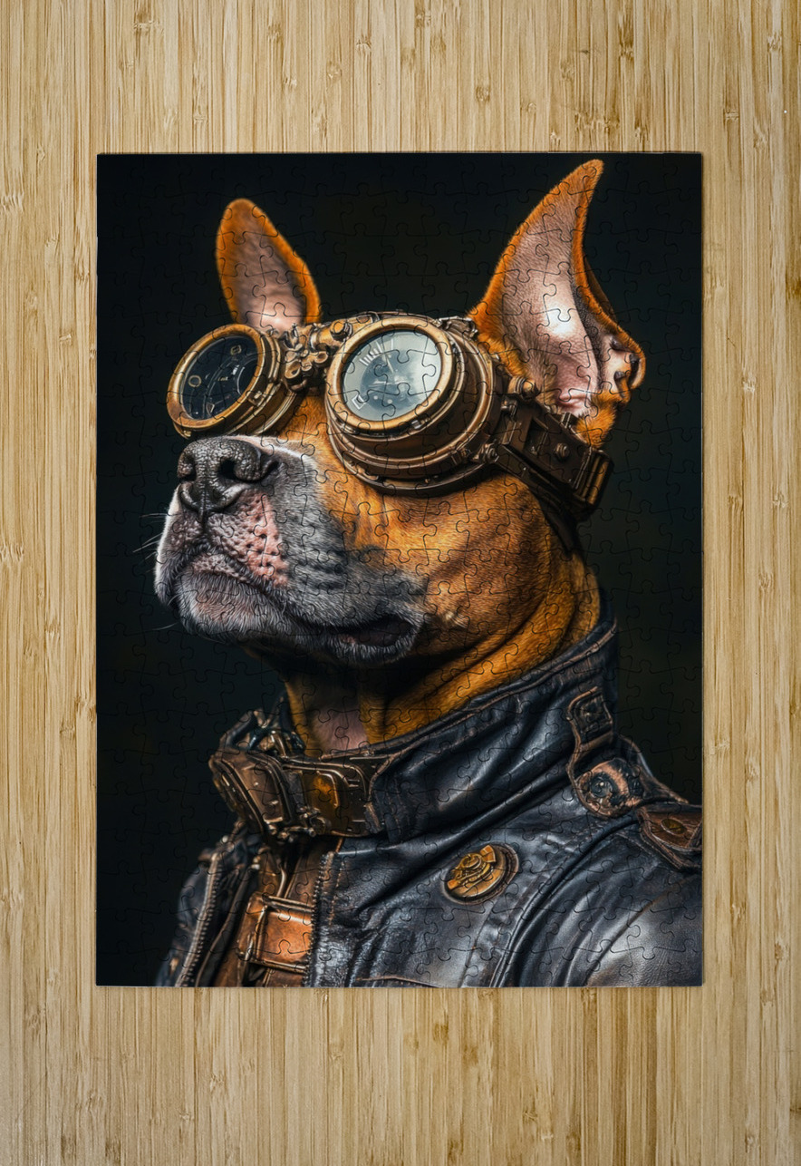 Steampunk Animal - A Cool Biker Dog Matthias Hauser Puzzle printing