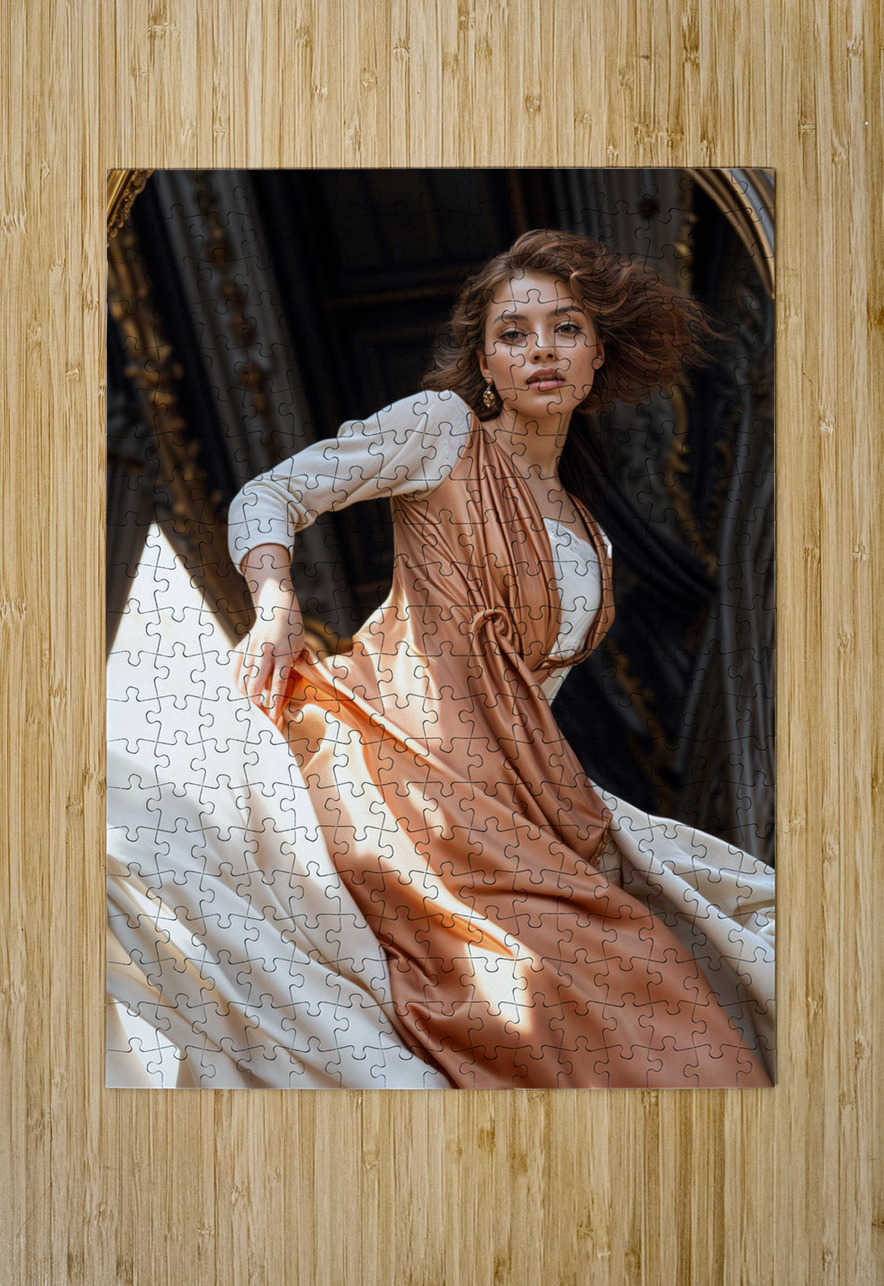 Peach Colored Gown  Aniima Illussiya Puzzle printing