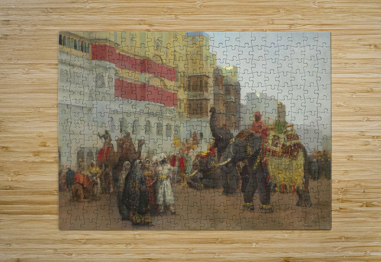 A Fête Day at Bekanir – Beloochistan. Bekanir [ca 1895–1903.] by Edwin Lord Weeks [1849–1903] MyCozyFineArt Puzzle printing