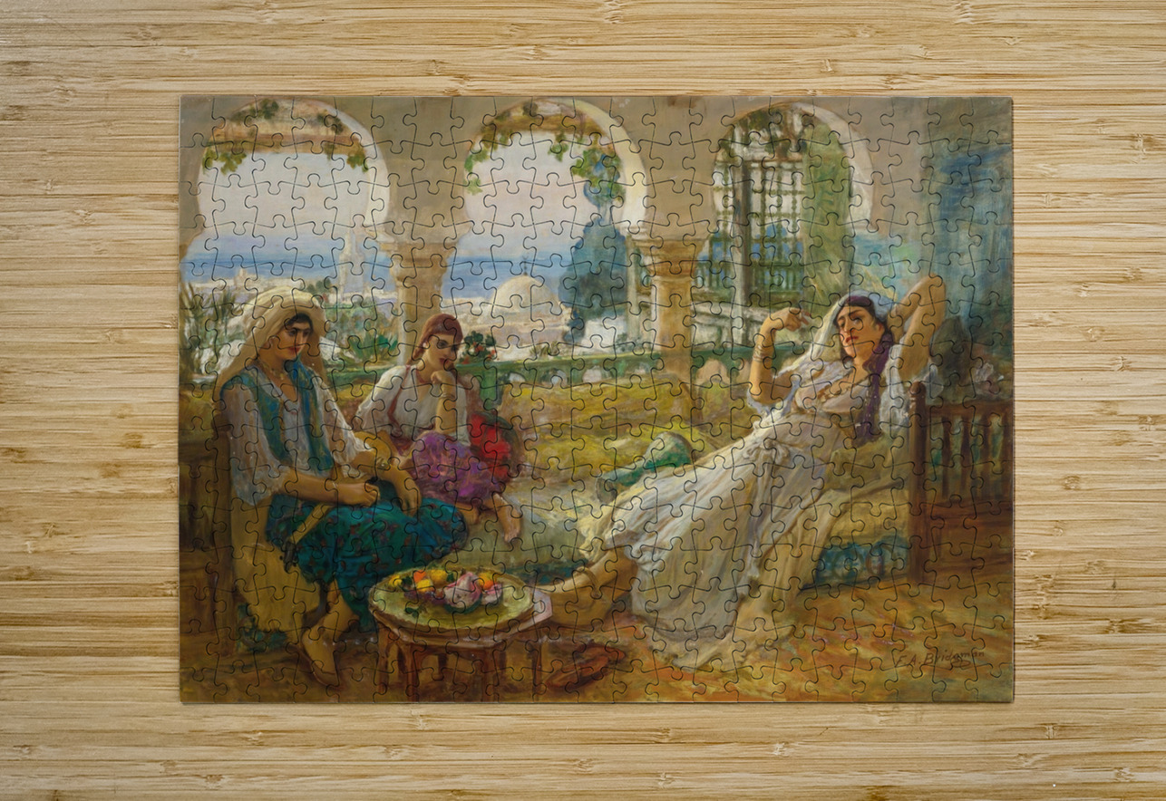 On The Terrace by Frederick Arthur Bridgman [1847–1928] MyCozyFineArt Puzzle printing