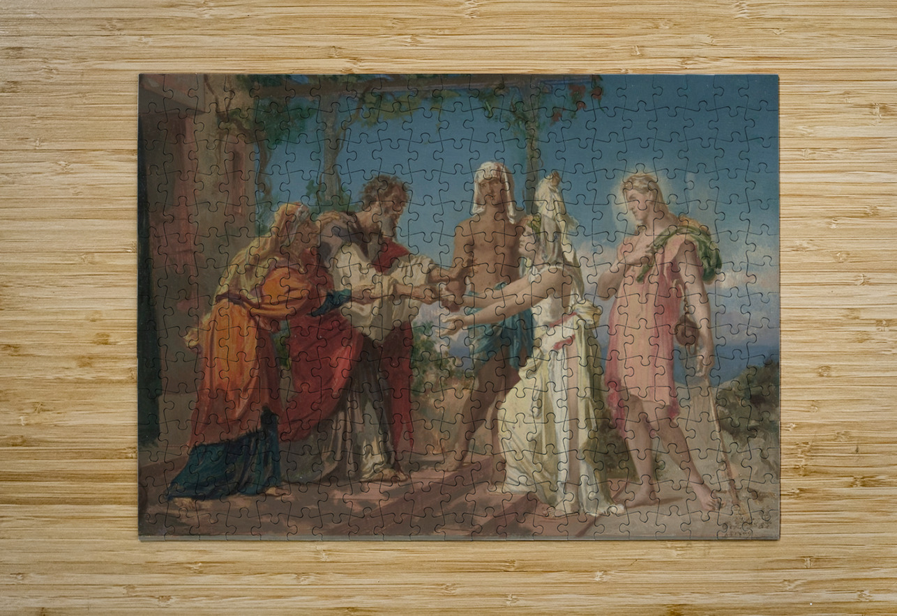 Tobias Brings His Bride Sarah to the House of His Father. Tobit [1830–82] by Henri Lehmann [1814–1882] MyCozyFineArt Puzzle printing